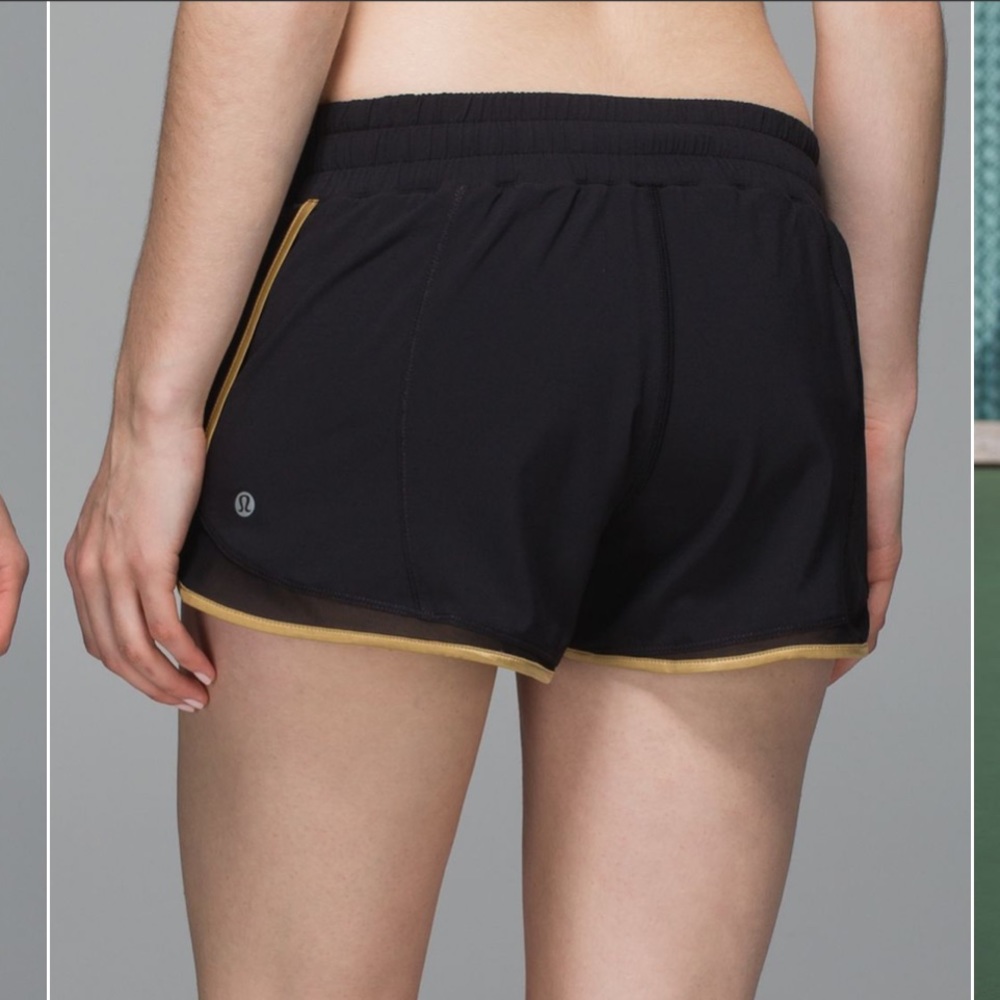 Lululemon Black + Gold lined shorts